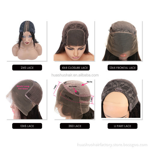 Hot Sell European Cuticle Aligned Fumi Hair 150% 180% 250% Pre Plucked Lace Wig Natural Black Wigs Pixie Cut Human Hair Wig